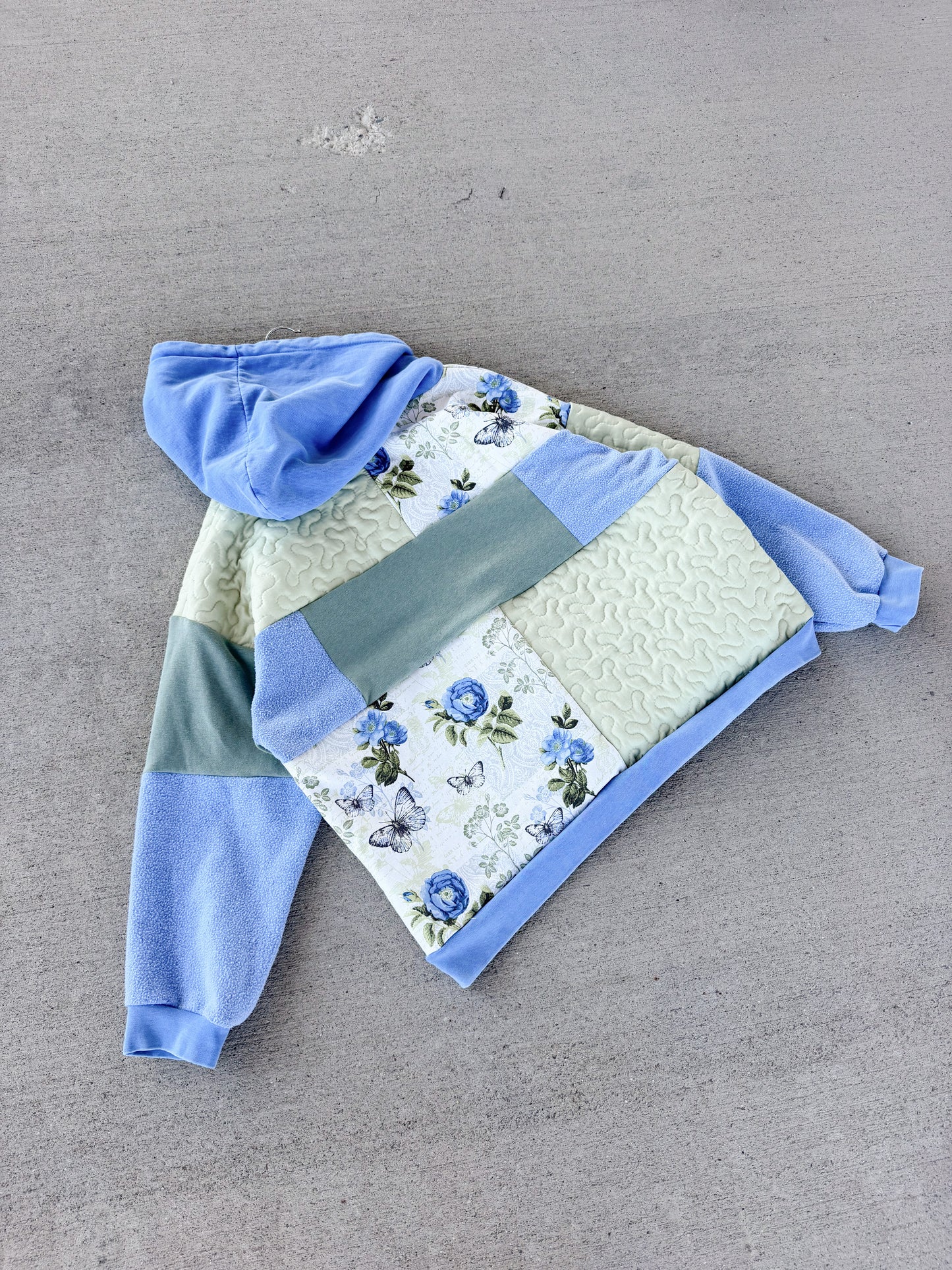 Patchwork Nike hoodie x butterfly gardens
