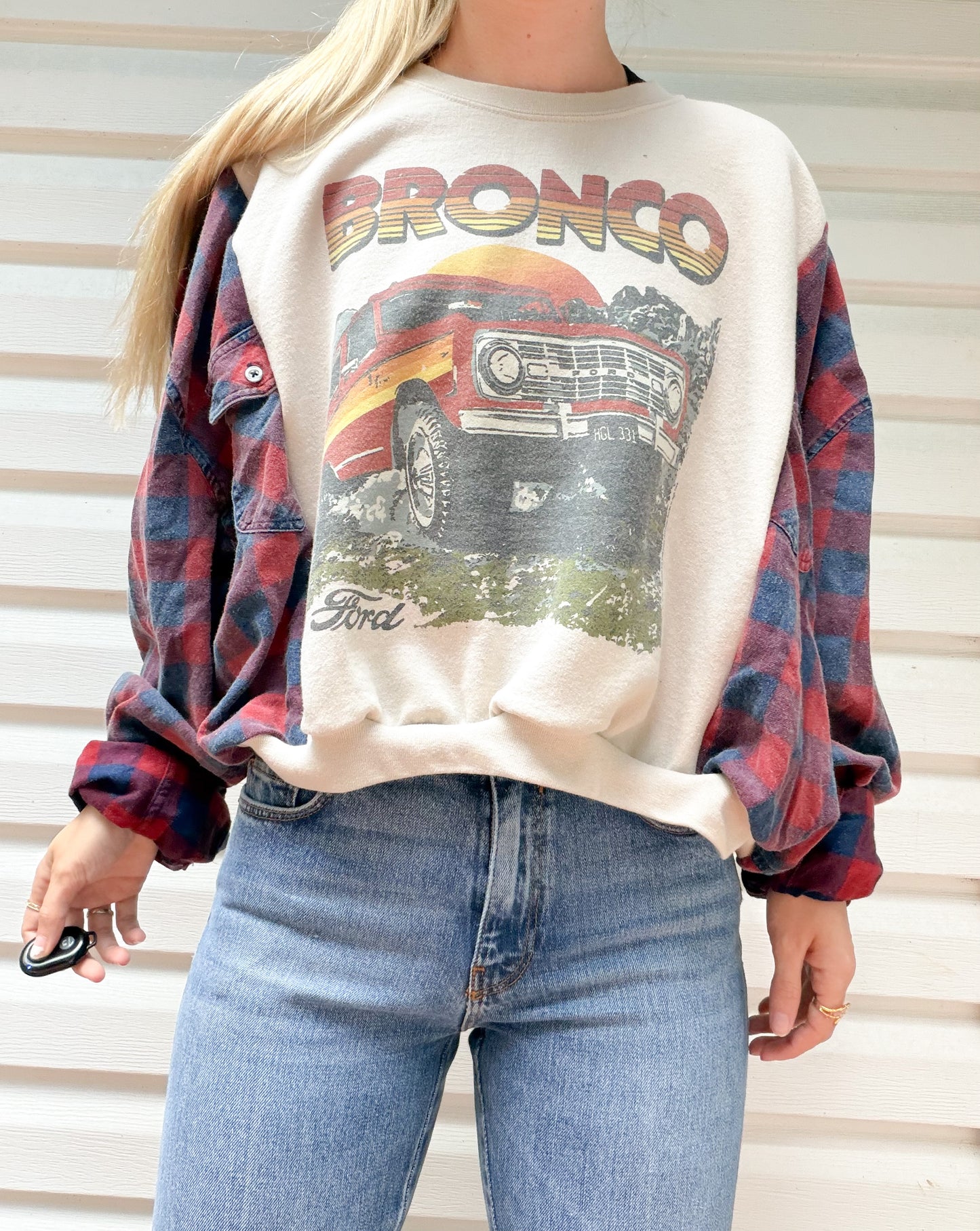 Bronco graphic crewneck x flannel