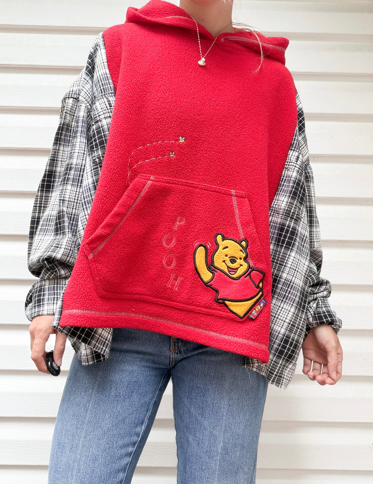 Vintage Pooh hoodie x flannel