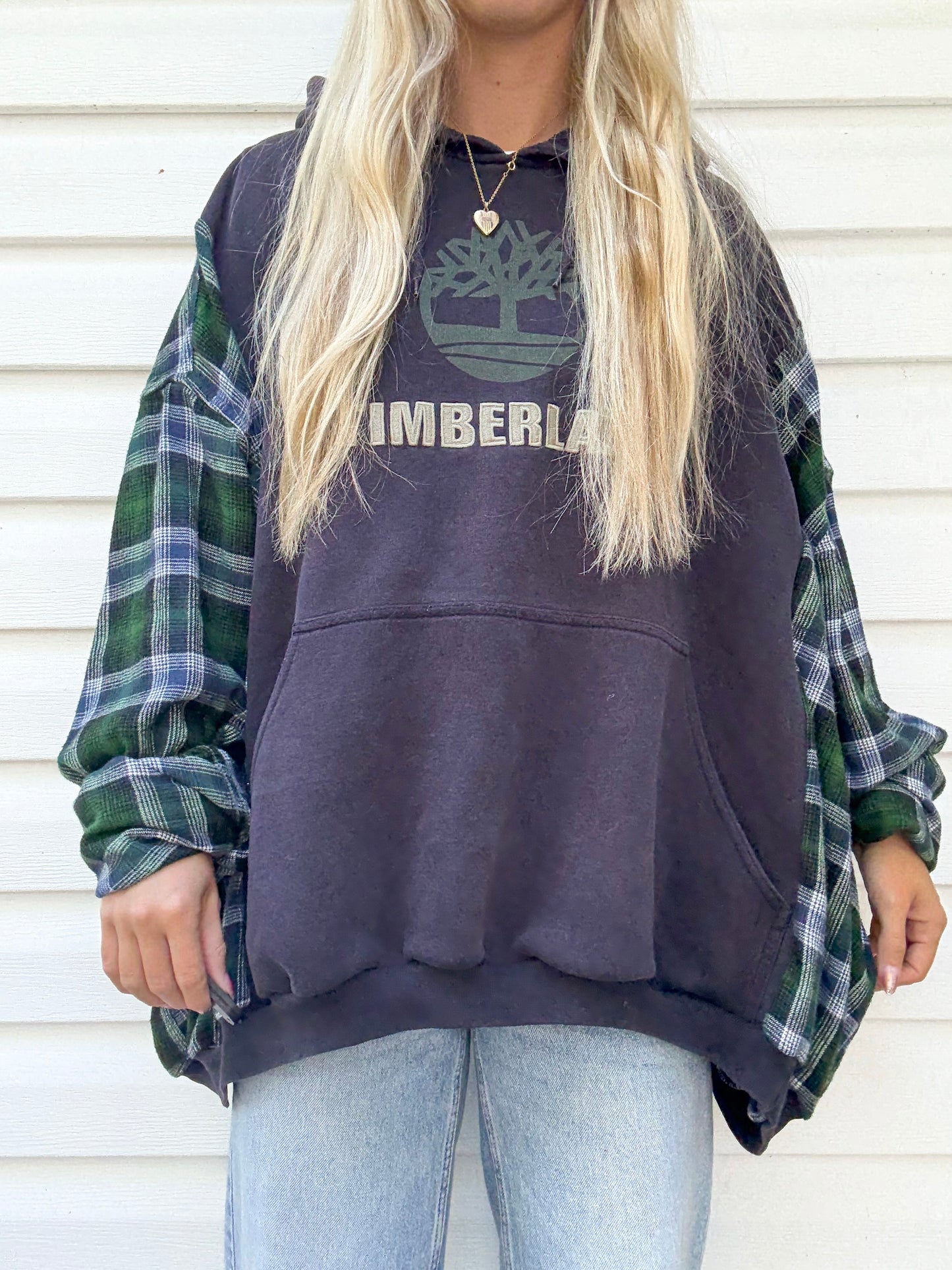 Vtg Timberland flannel hoodie