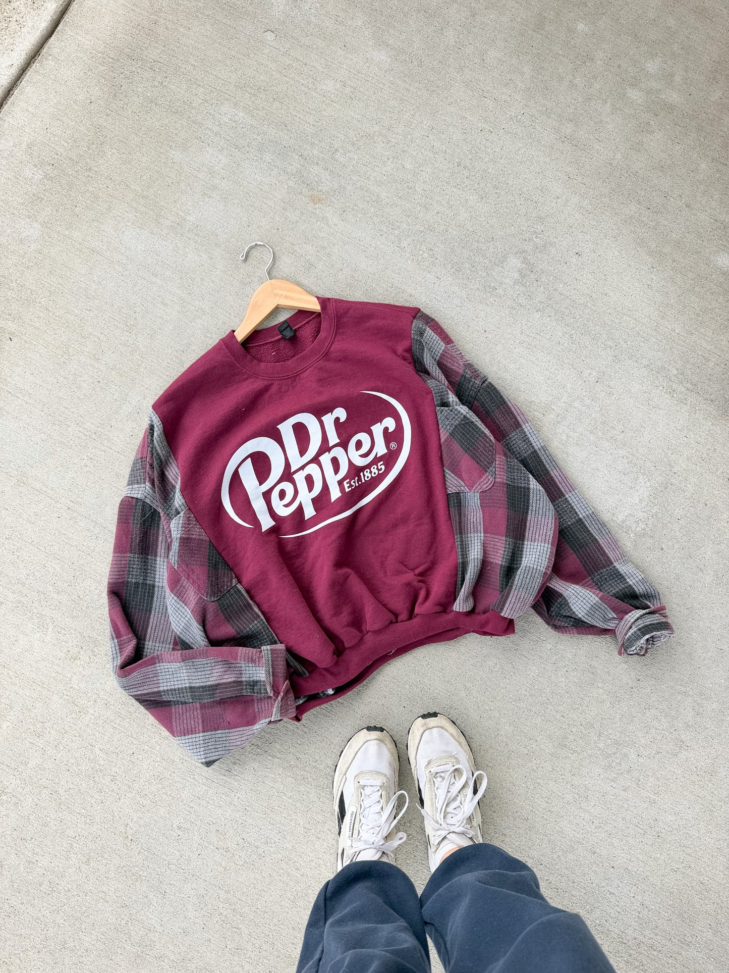 Dr Pepper crewneck x flannel