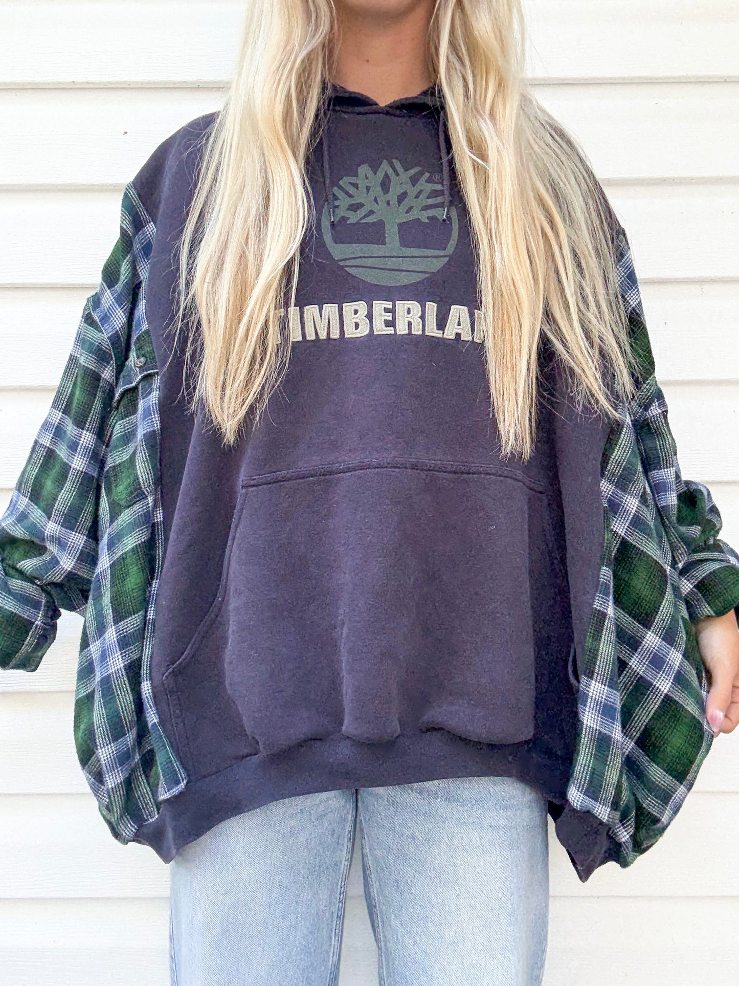 Vtg Timberland flannel hoodie