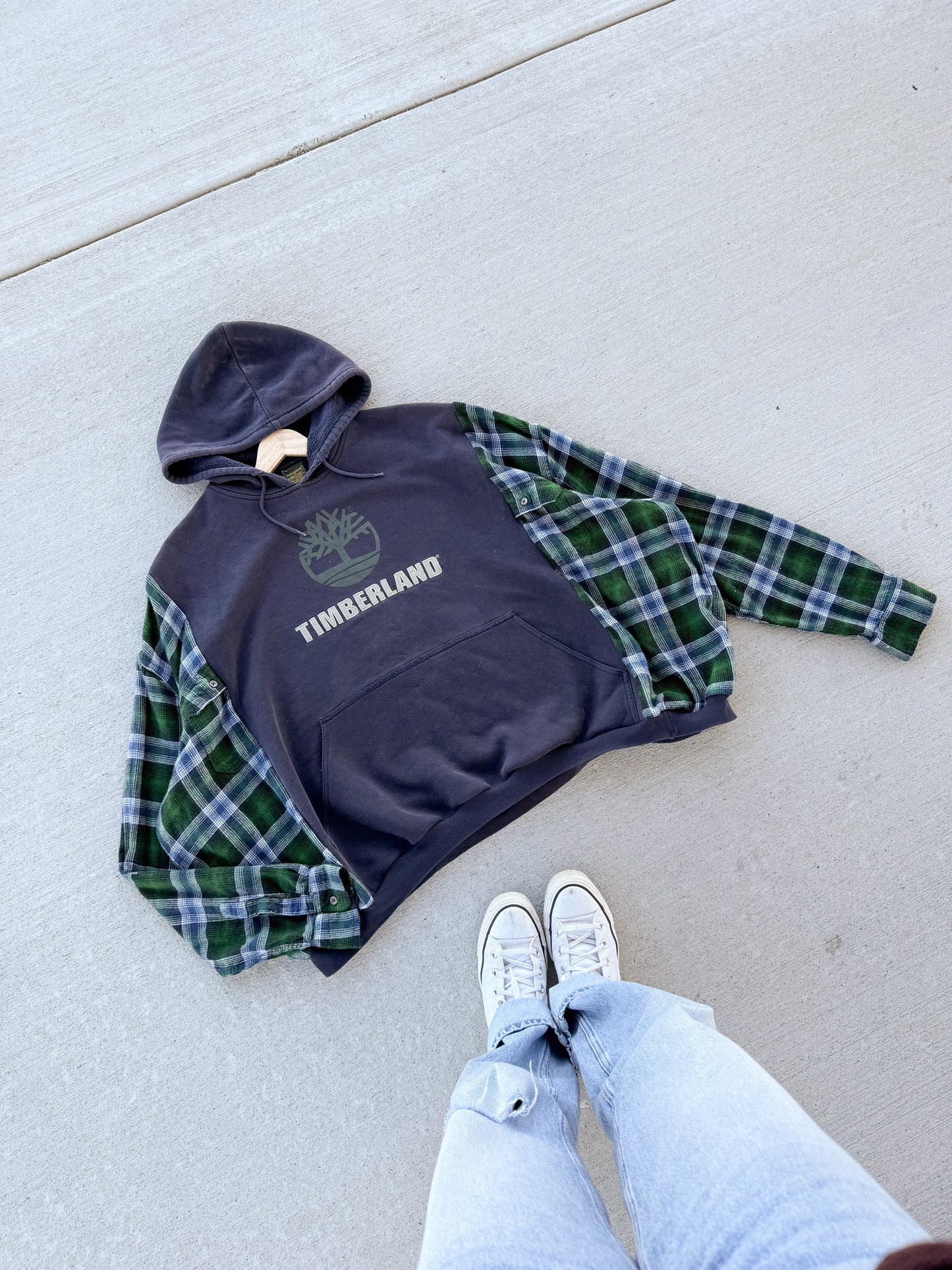 Vtg Timberland flannel hoodie