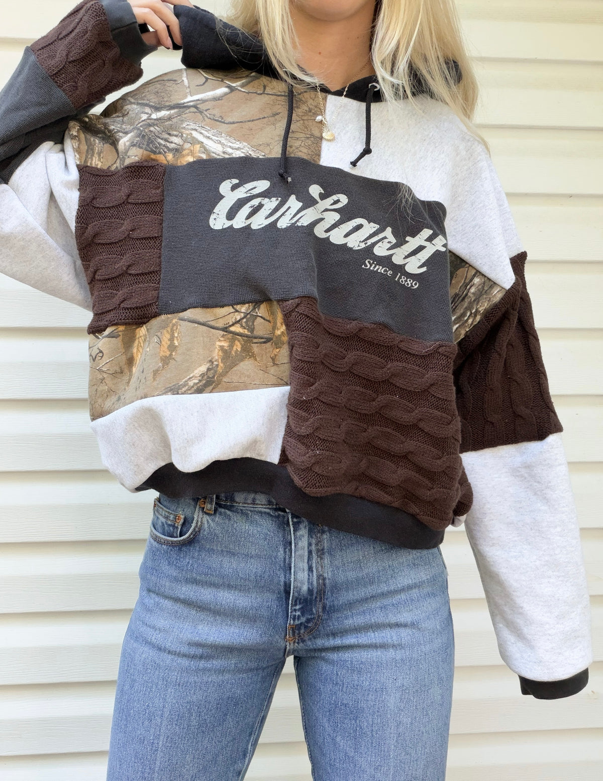 Carhartt x camo patchwork hoodie