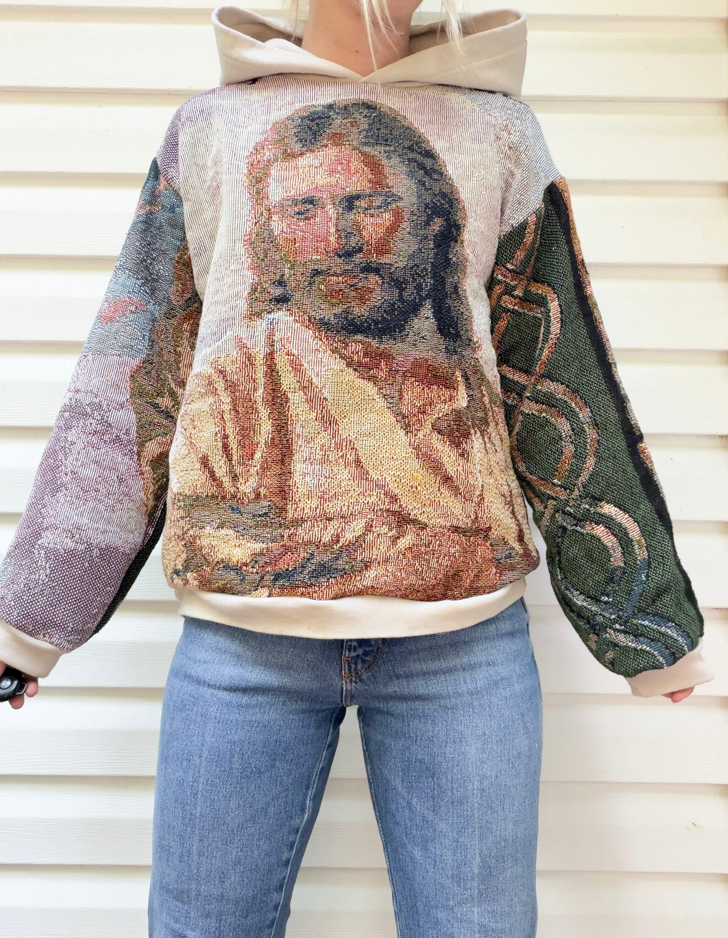 Jesus tapestry hoodie