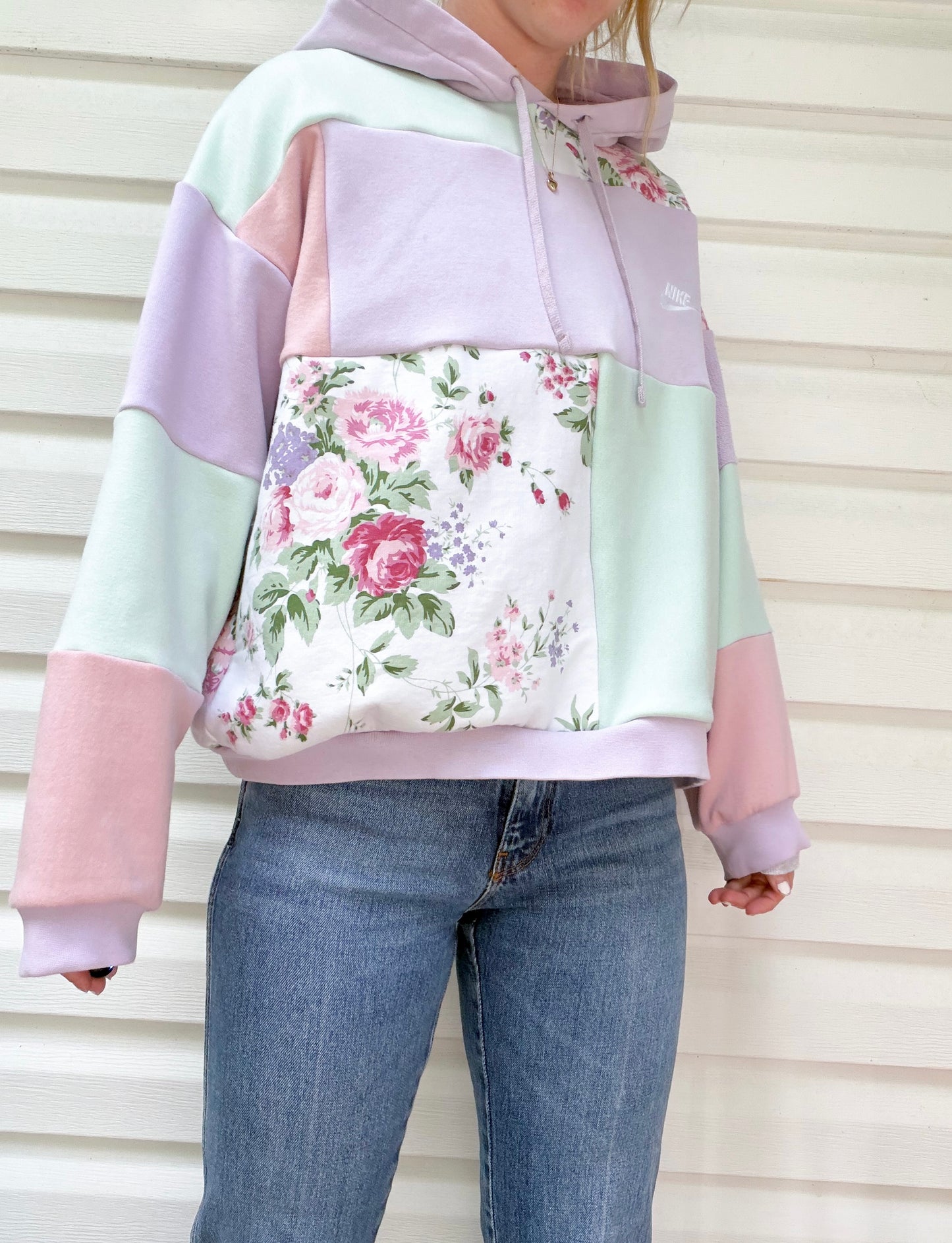 Patchwork Pastel Nike hoodie