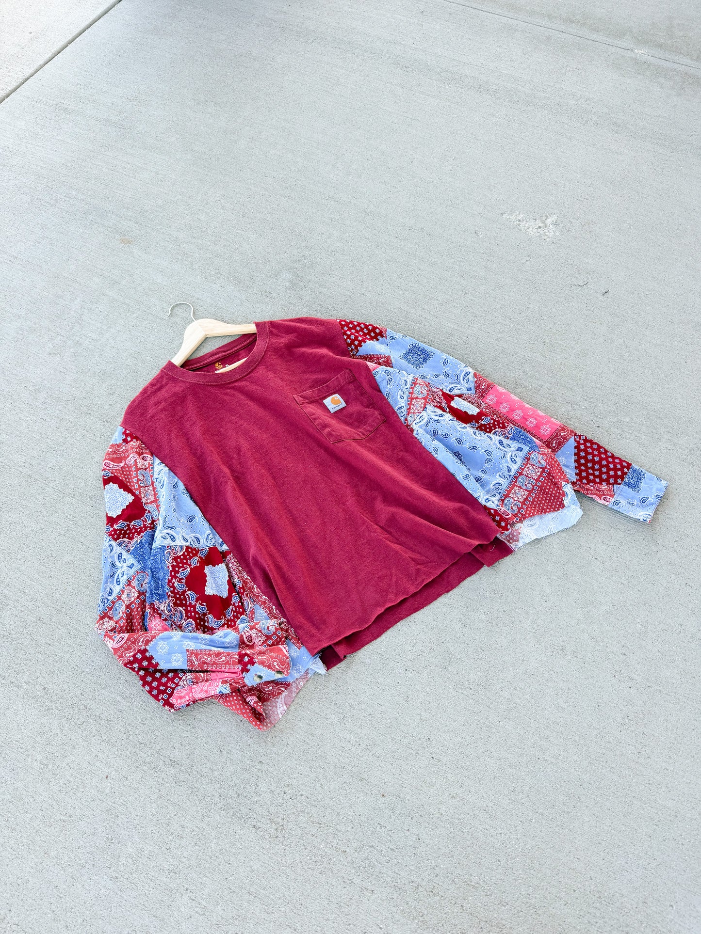 Carhartt pocket tee x bandana flannel