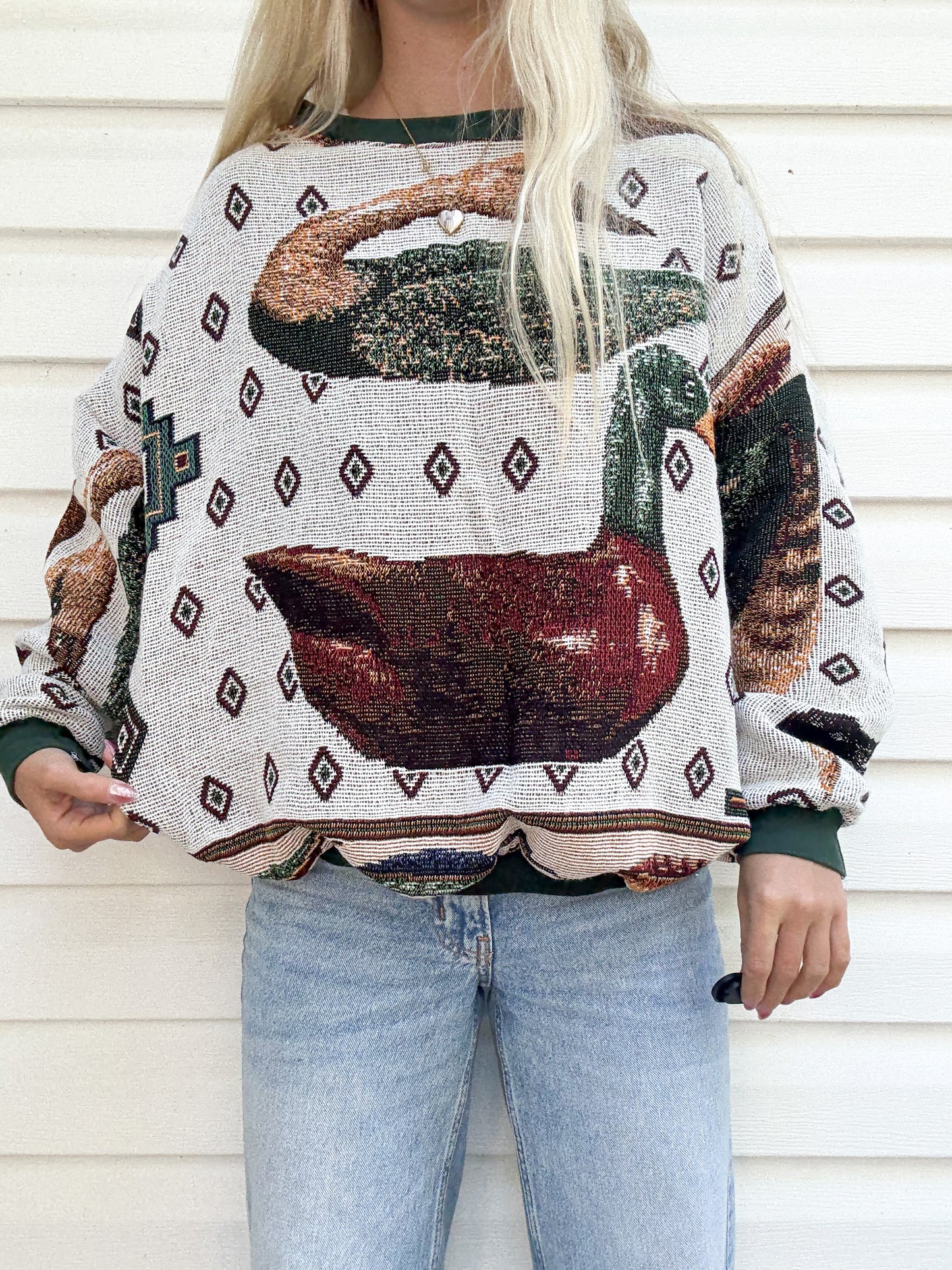 Duck tapestry crewneck