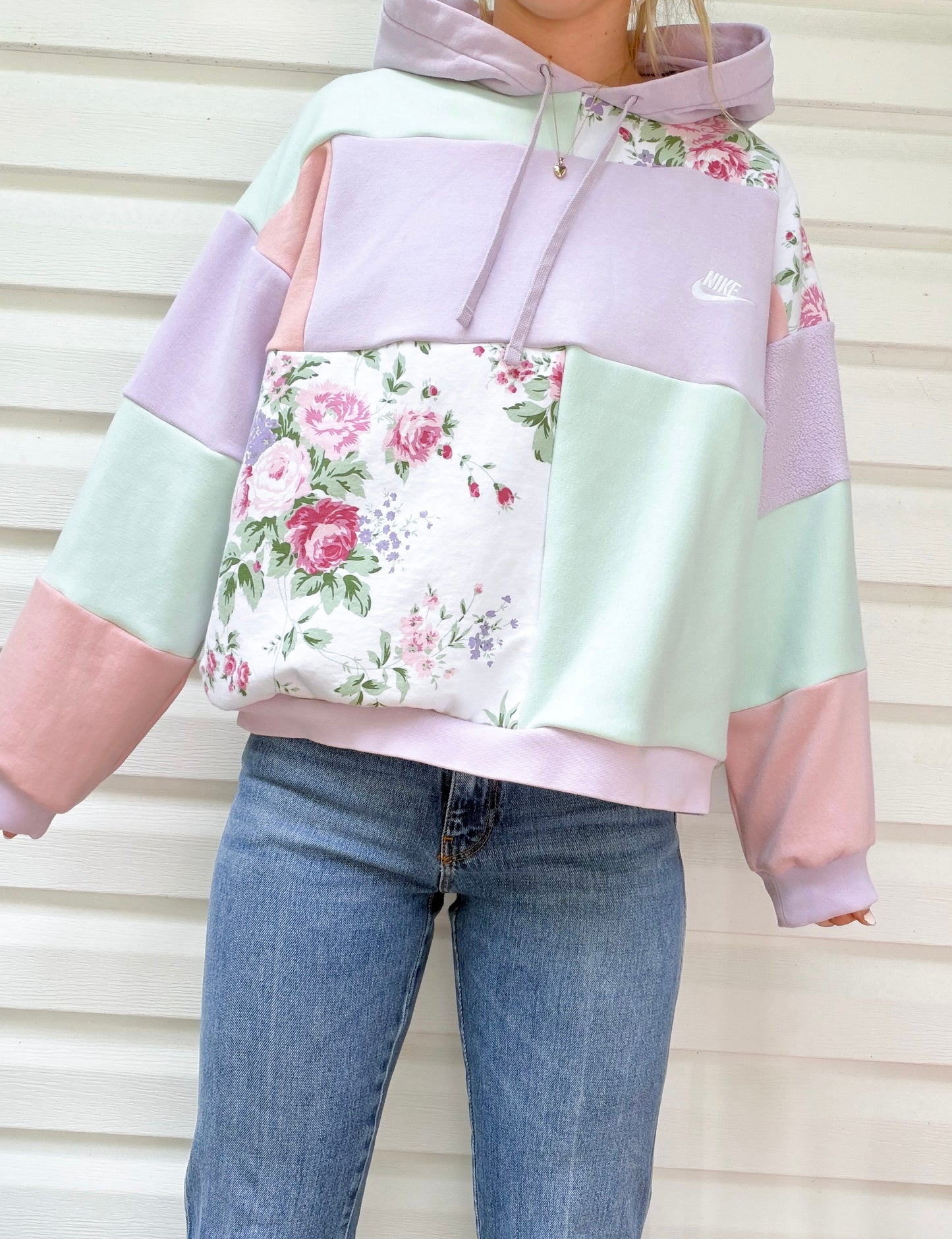 Patchwork Pastel Nike hoodie