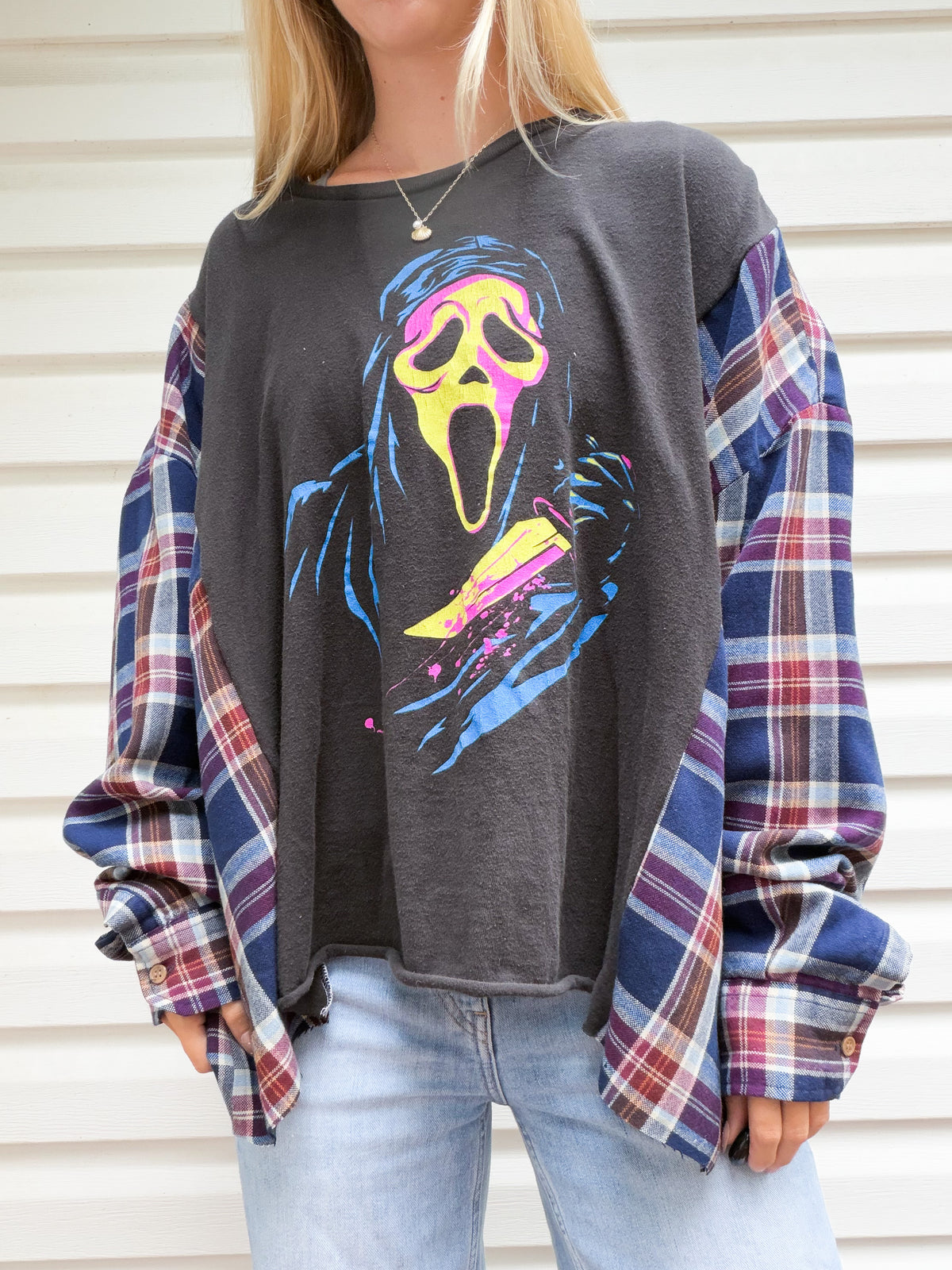 Ghostface flannel tee