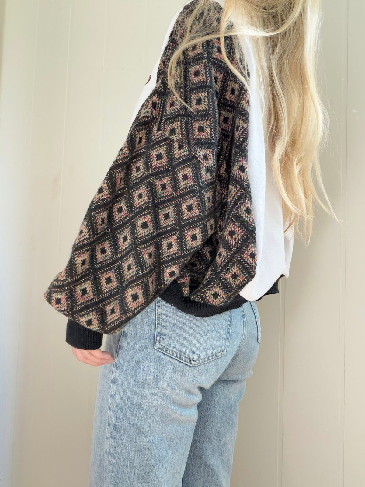 Vintage embroidered cat crewneck x sweater