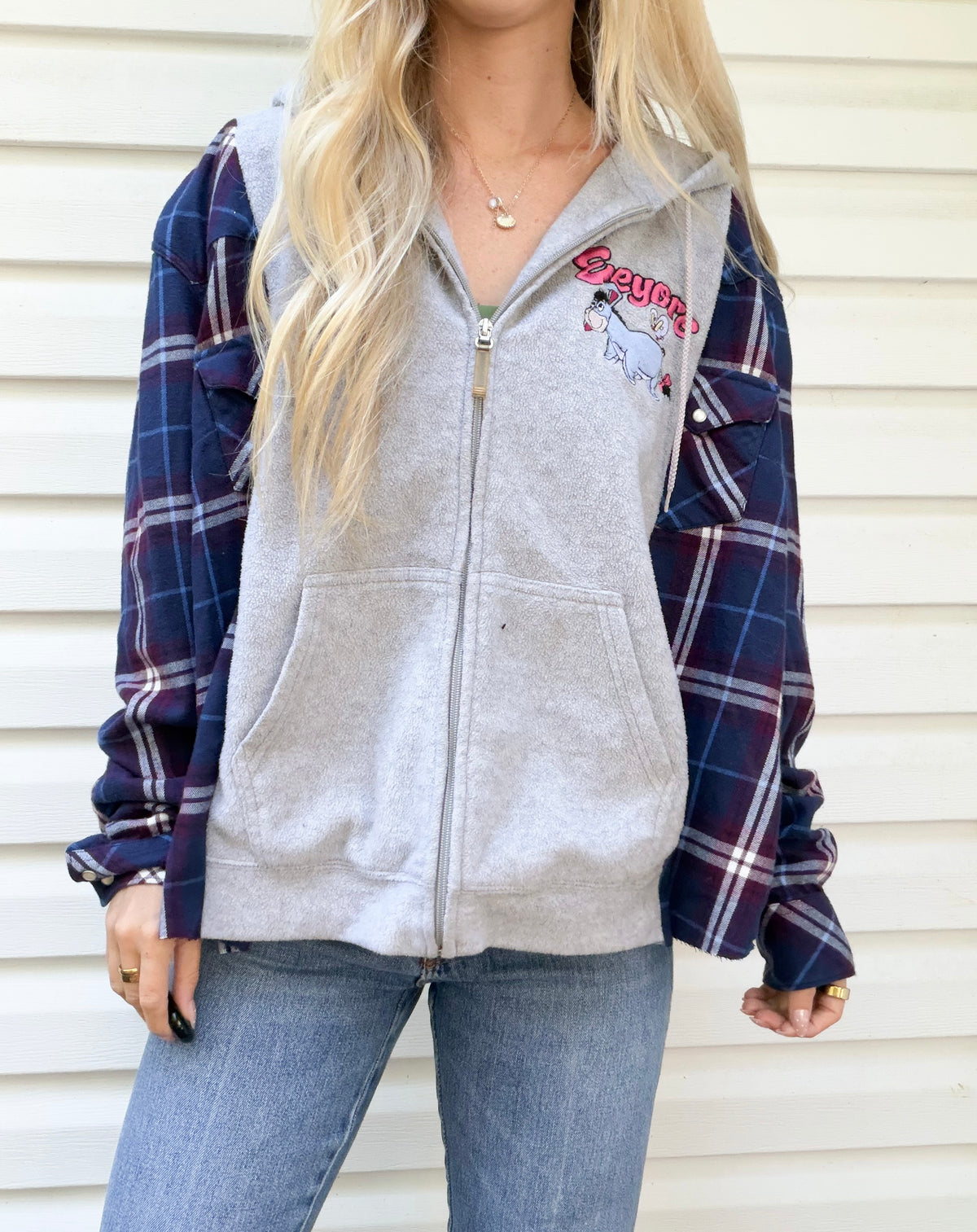 Vintage Eeyore zip up x flannel