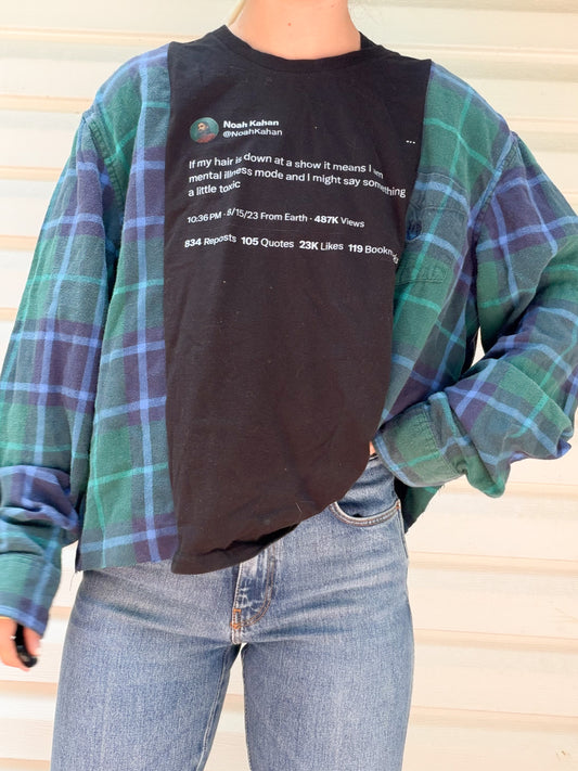 Noah Kahan graphic tee x flannel