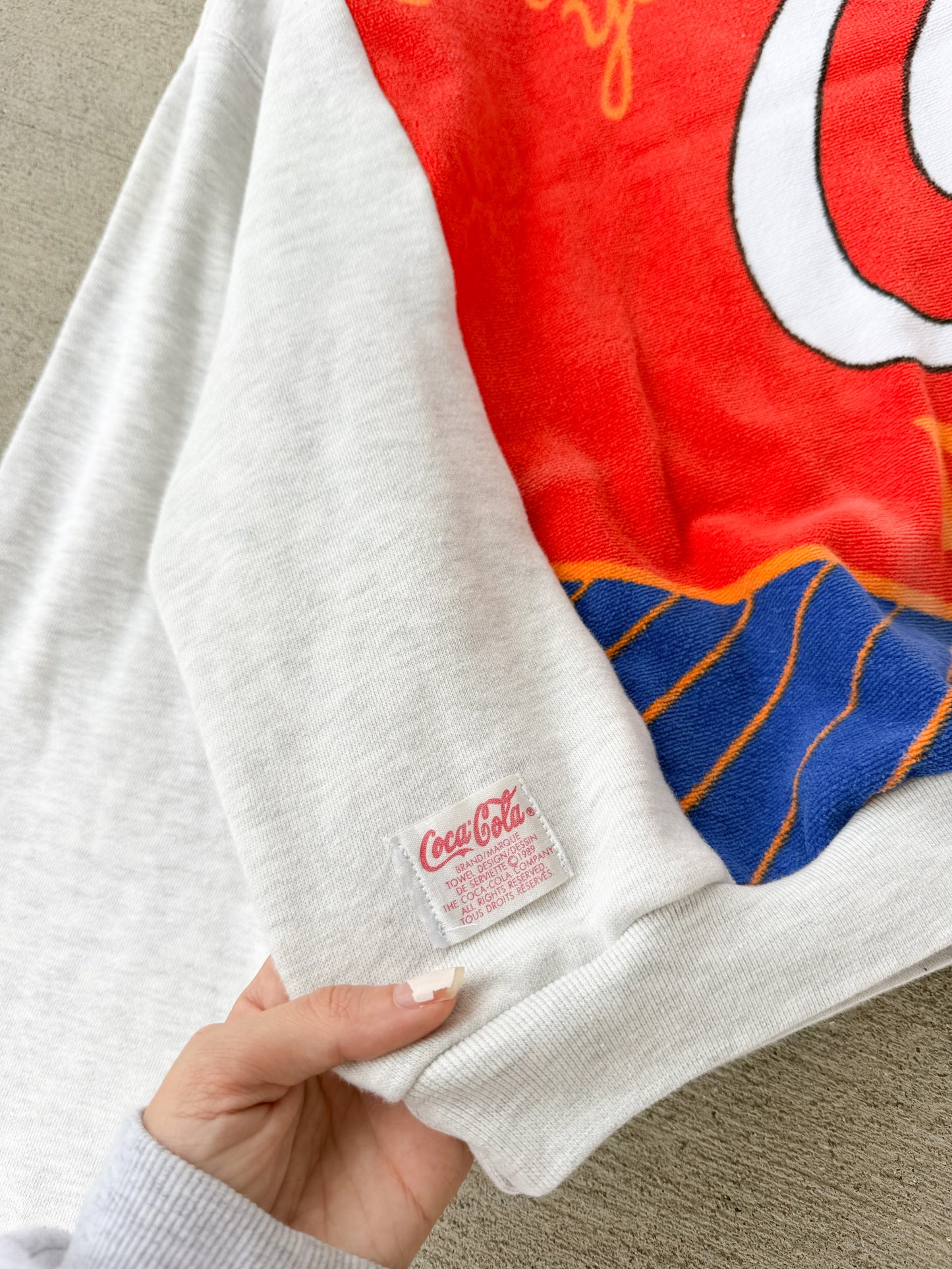 1989 Coca-Cola towel sweatshirt