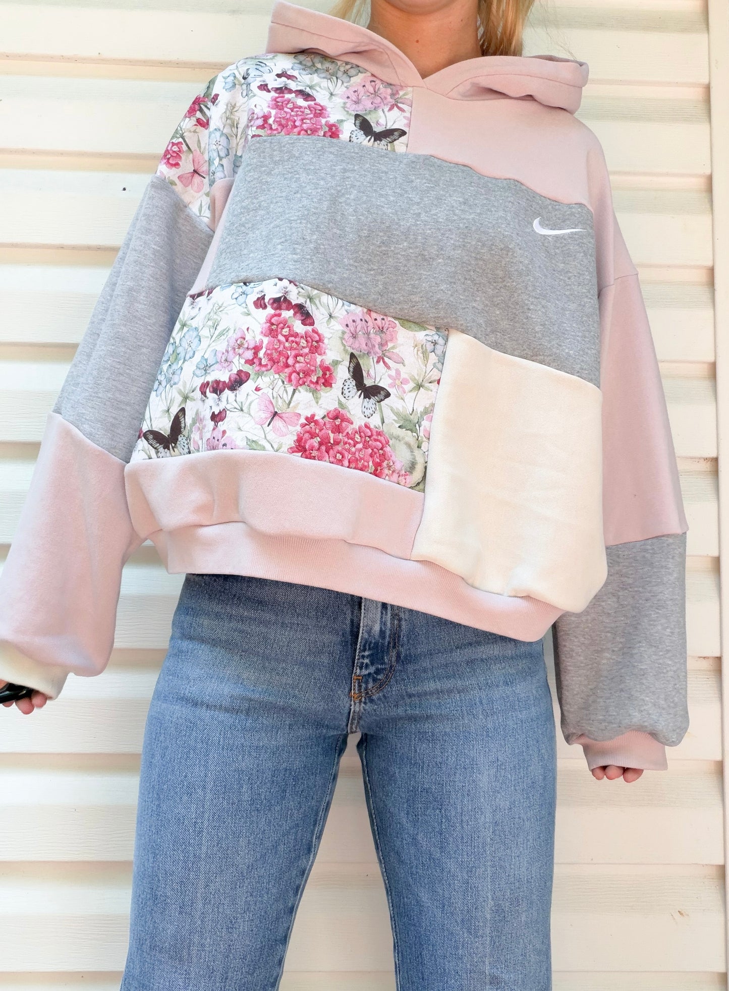 Butterflies x Nike patchwork hoodie