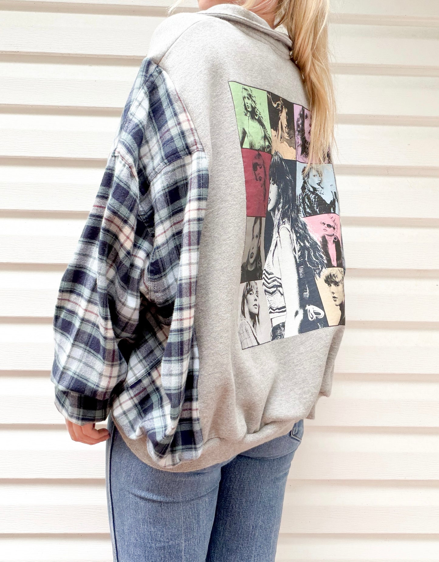 Taylor Swift Eras Tour 1/4 zip x flannel