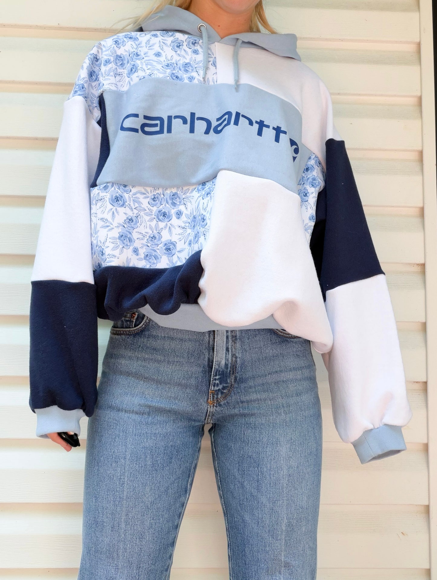 Blues Carhartt patchwork hoodie