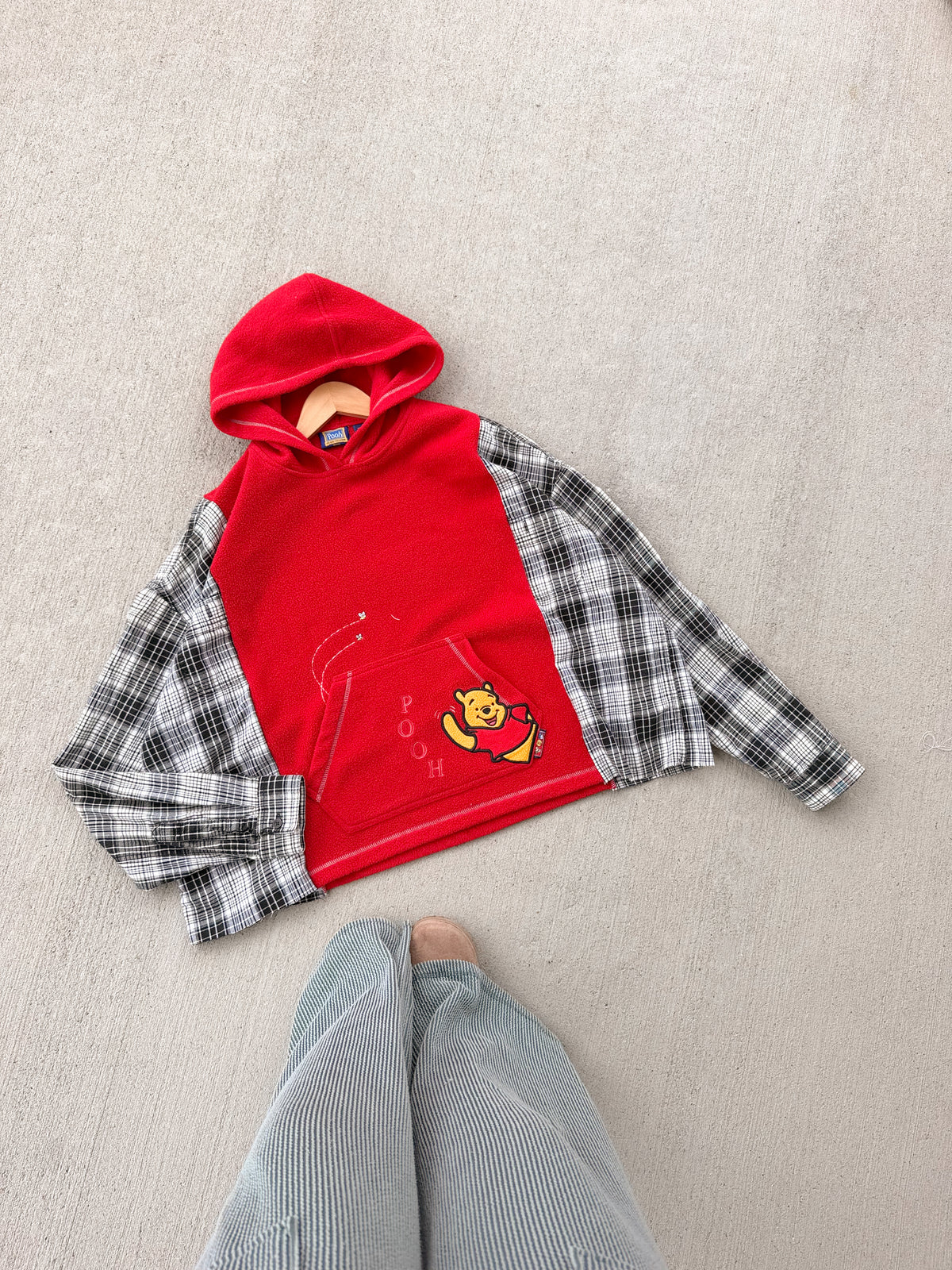 Vintage Pooh hoodie x flannel