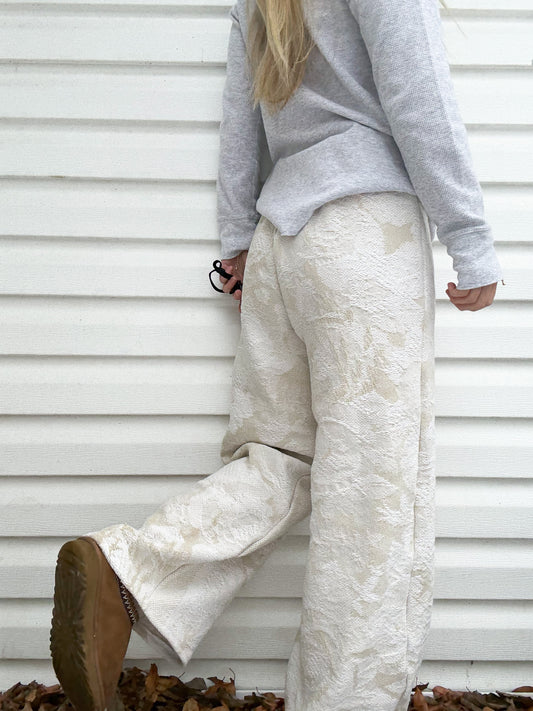Wide leg tapestry pants