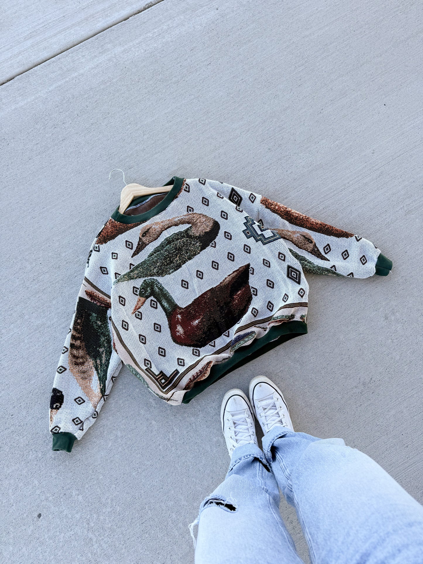 Duck tapestry crewneck