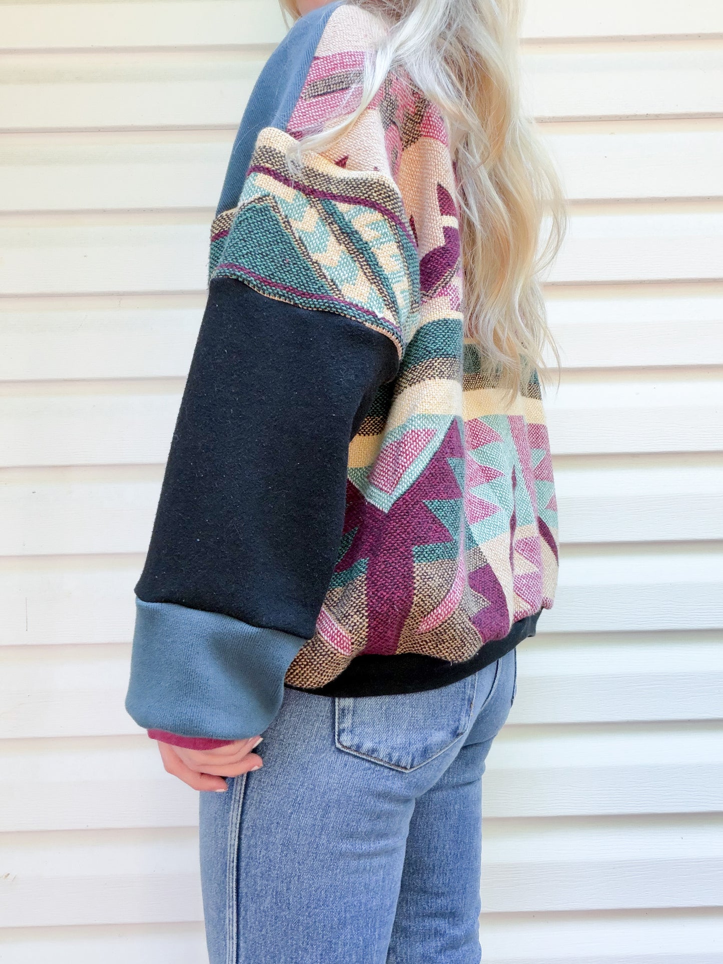 Carhartt patchwork crewneck x Aztec tapestry