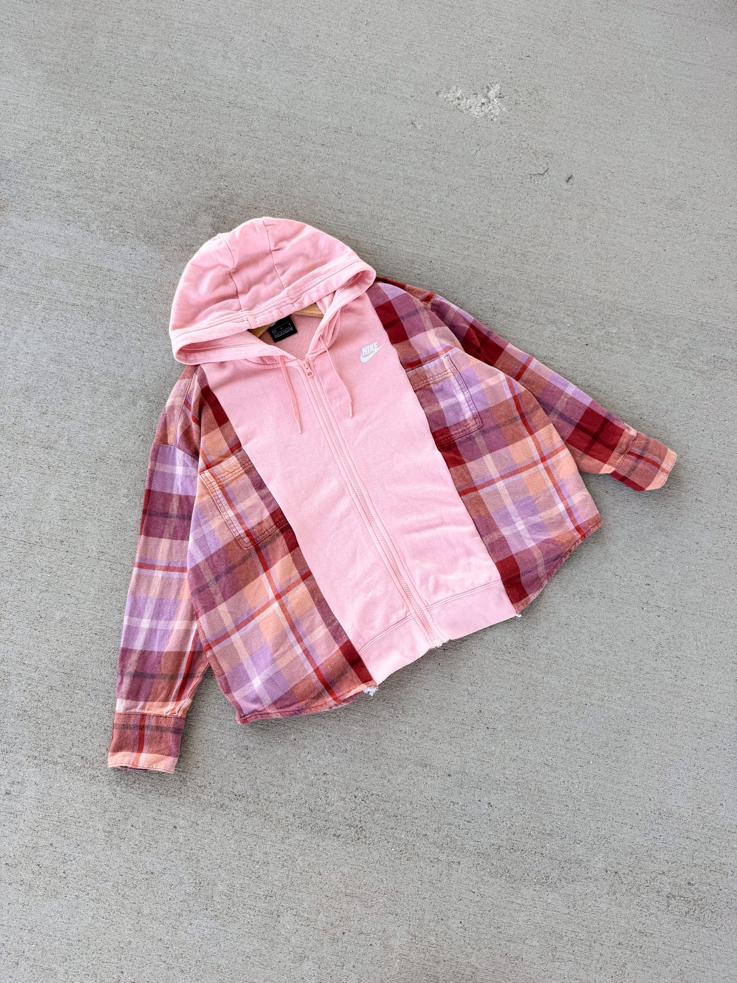 Nike zip up x flannel