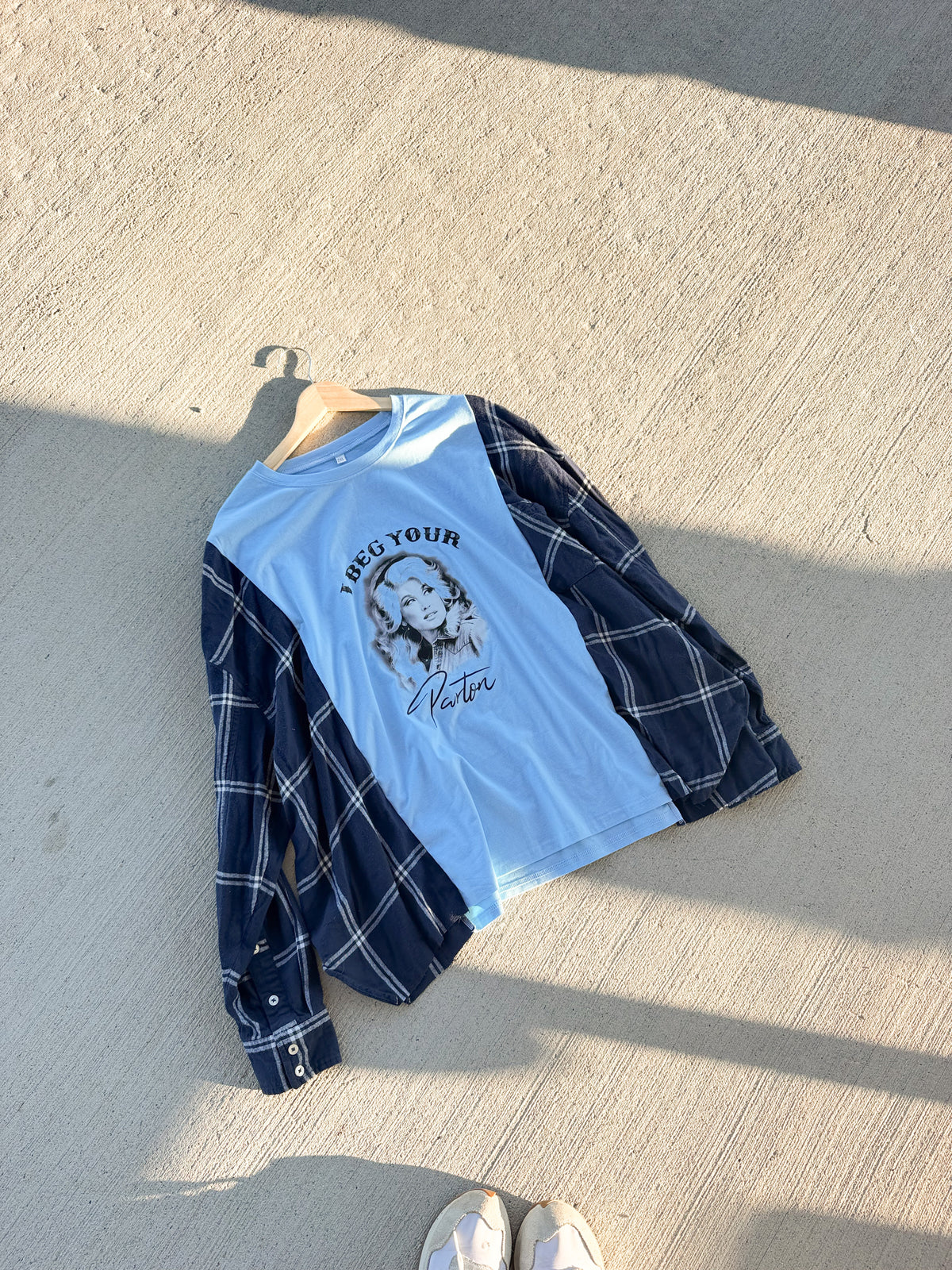 Dolly Parton flannel tee
