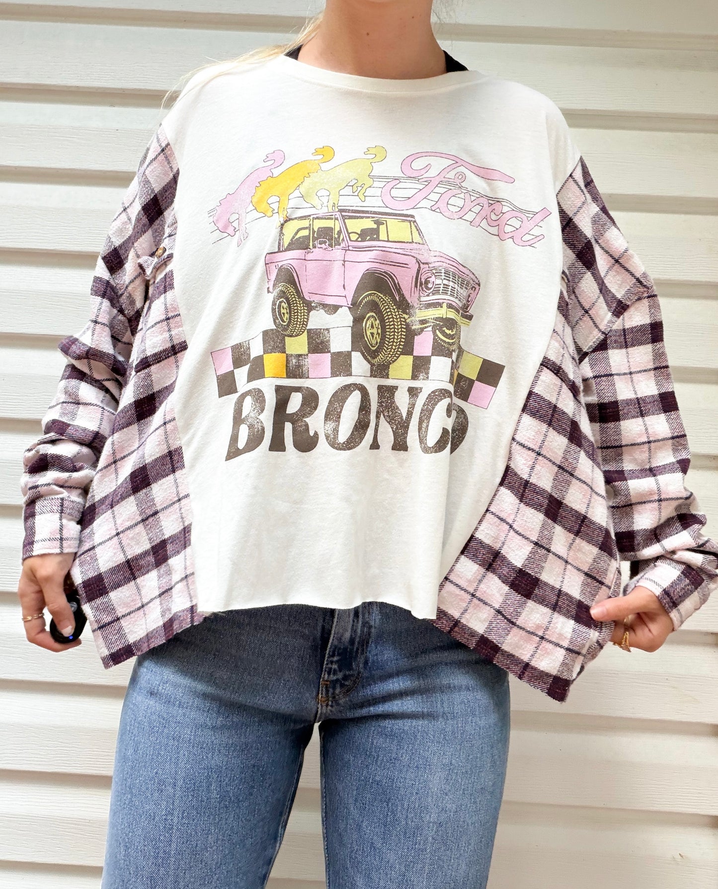 Bronco graphic tee x flannel tee