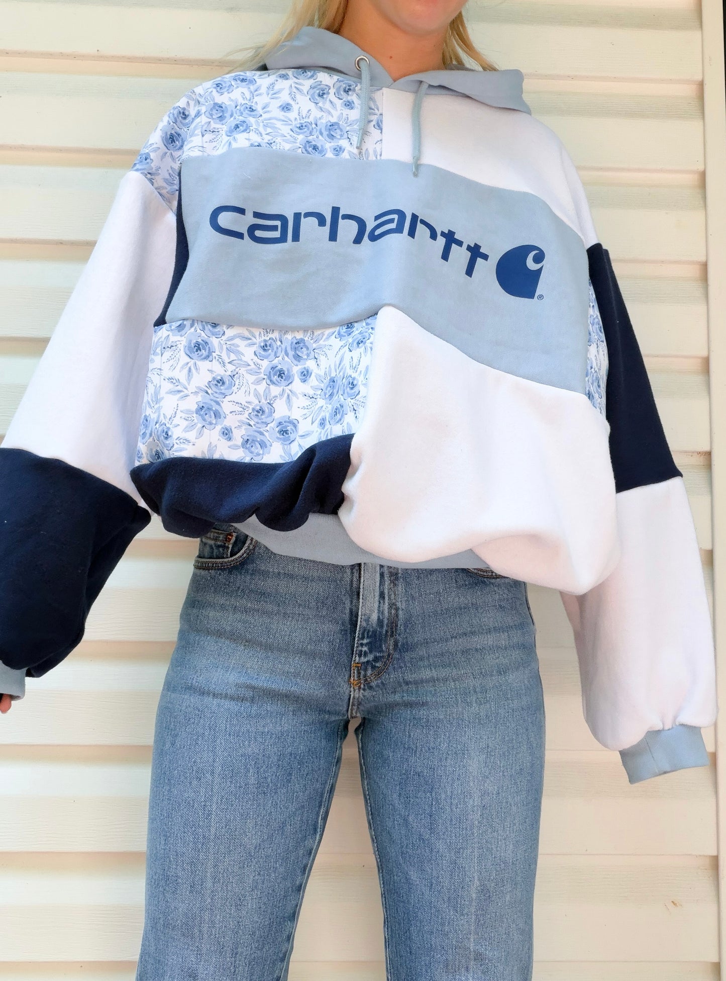 Blues Carhartt patchwork hoodie