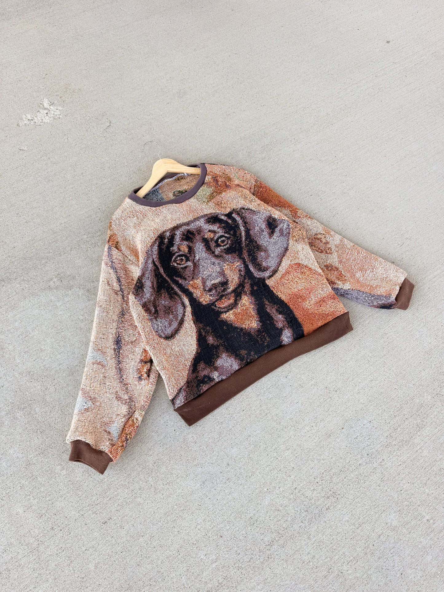 Dachshund tapestry sweater