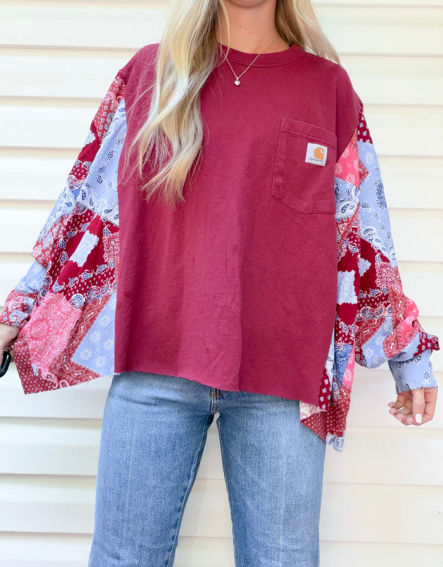 Carhartt pocket tee x bandana flannel