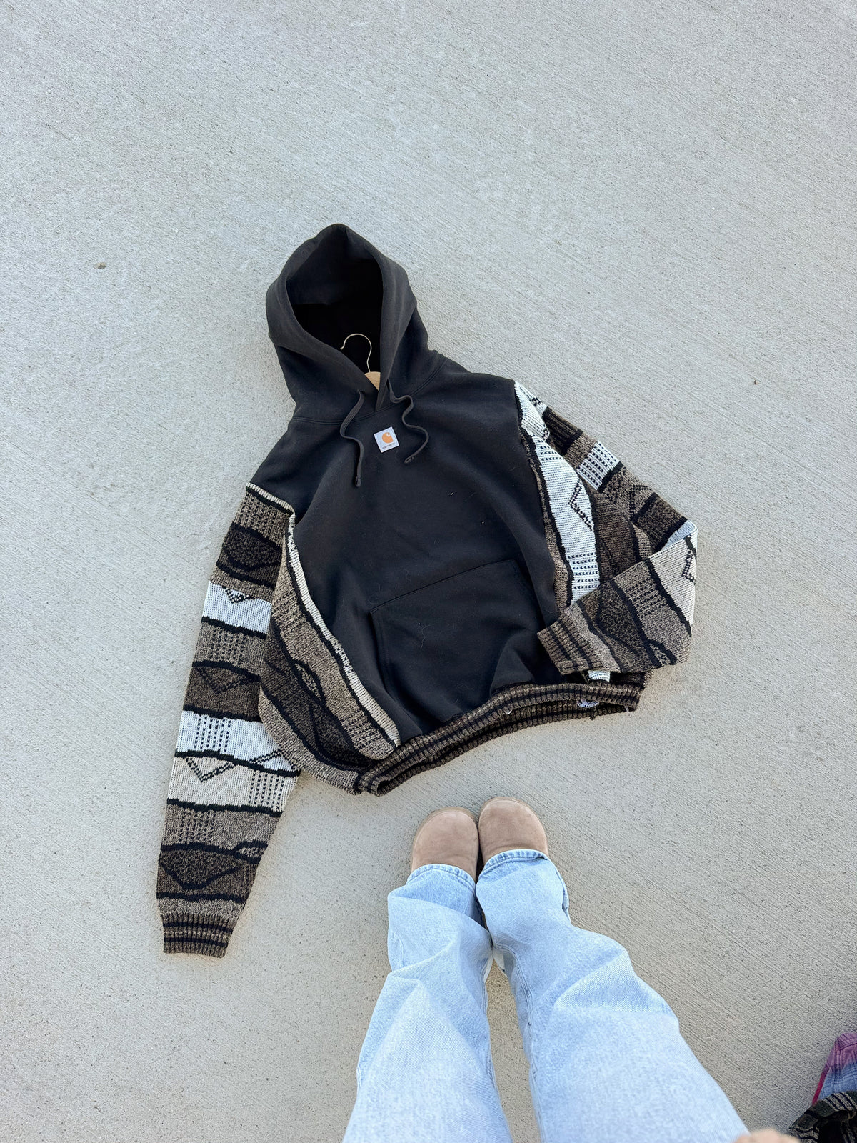 Carhartt hoodie x vtg sweater