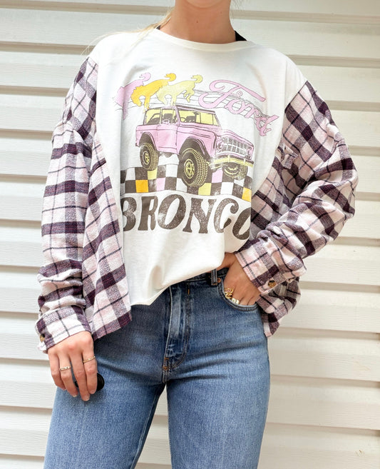 Bronco graphic tee x flannel tee