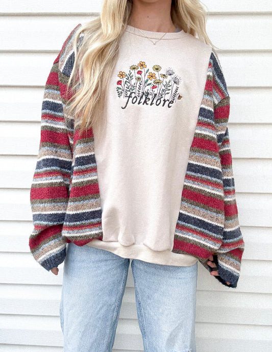 Folklore crewneck x vtg sweater