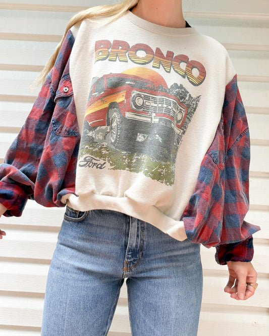 Bronco graphic crewneck x flannel