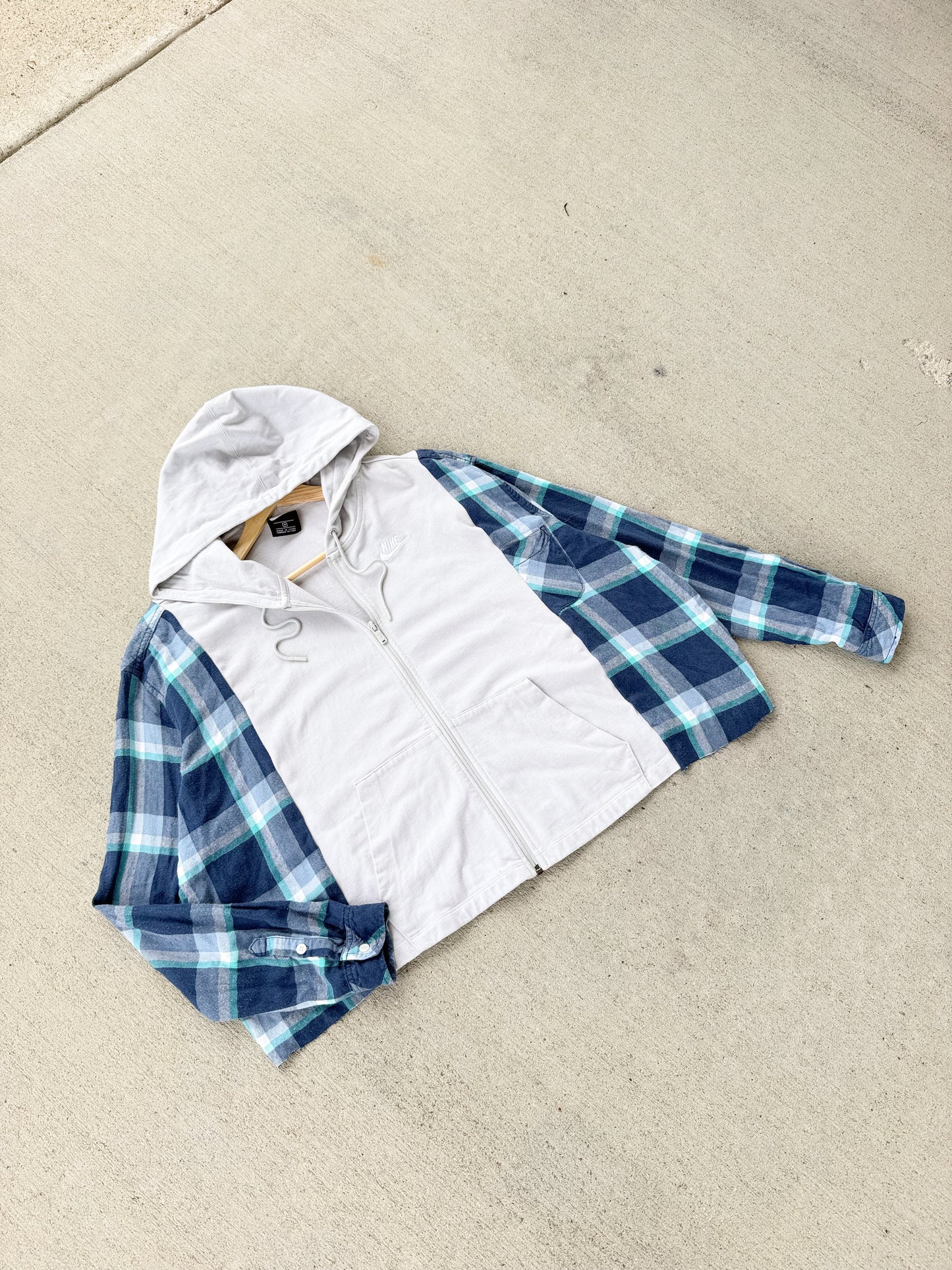 Nike zip up x flannel
