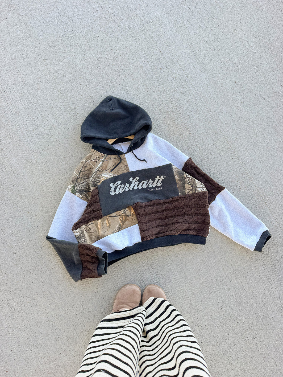 Carhartt x camo patchwork hoodie
