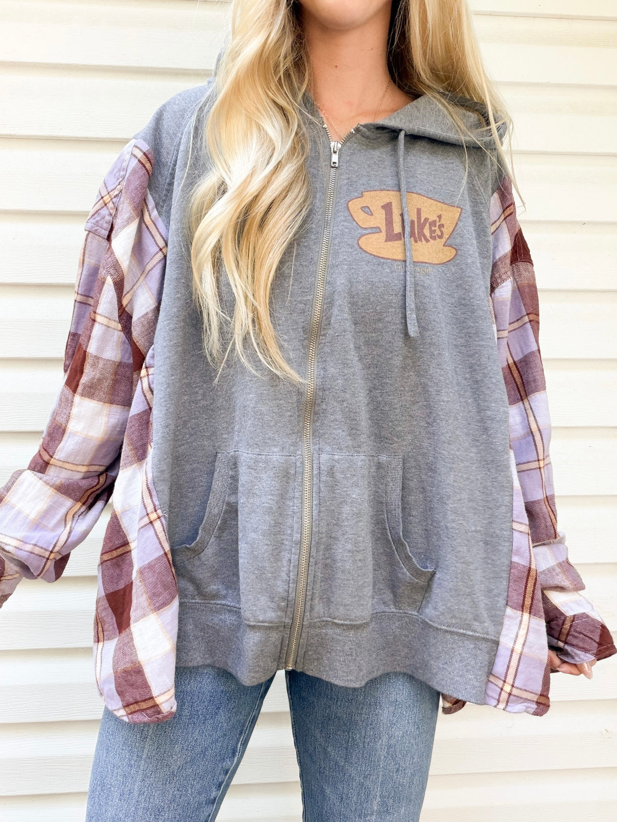 Gilmore Girls zip up x flannel