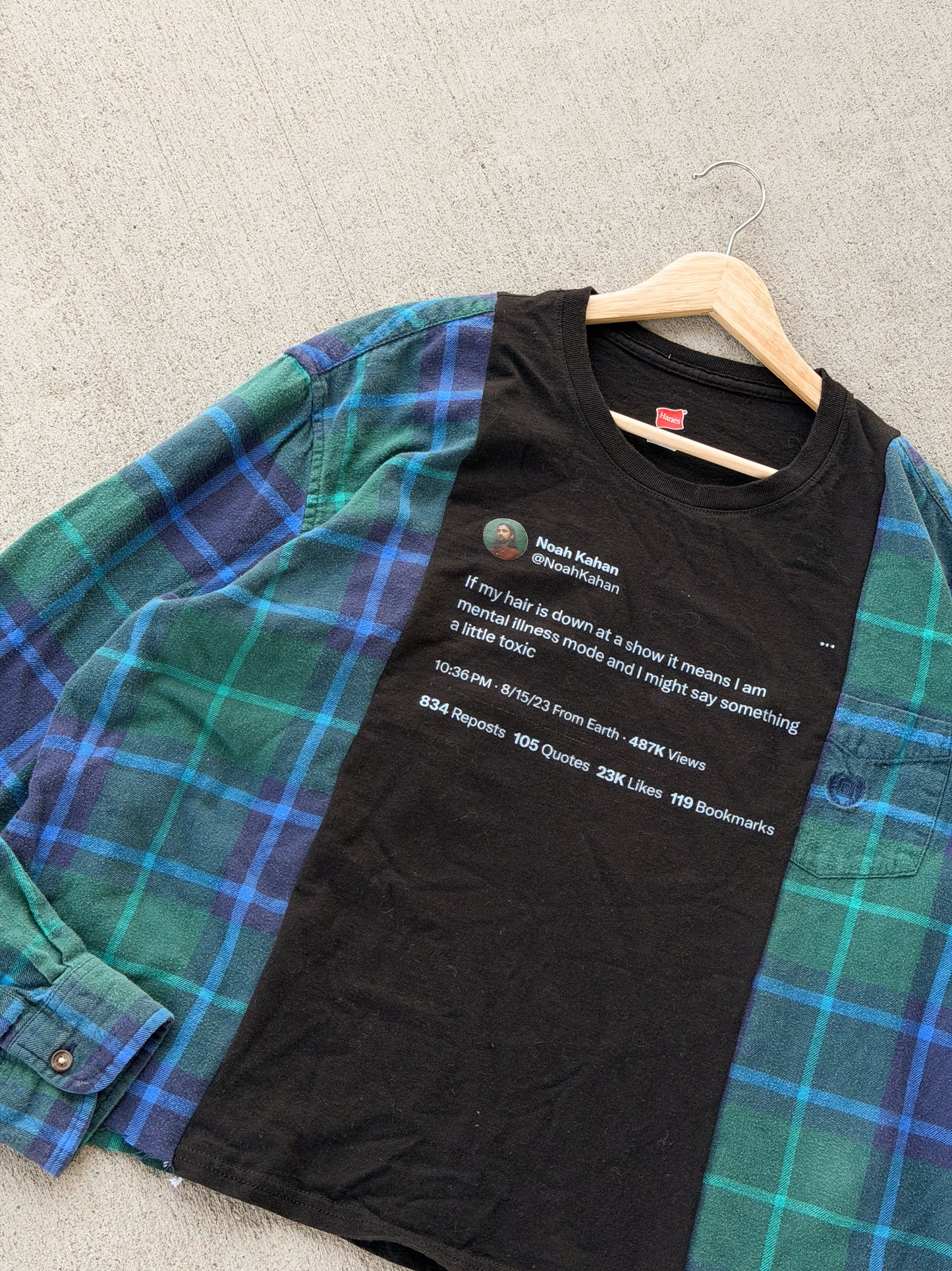 Noah Kahan graphic tee x flannel