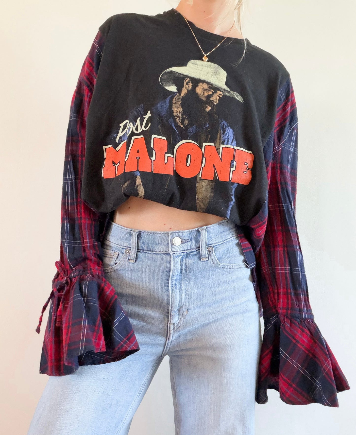 Post Malone flannel tee