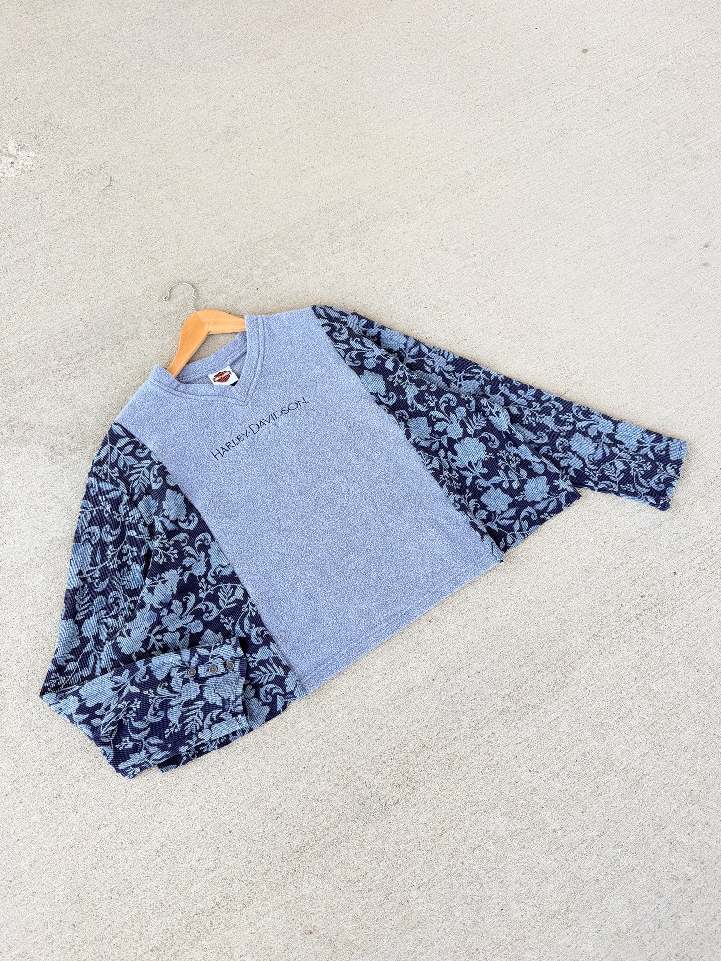 Vintage Harley Davidson sweater x blue florals