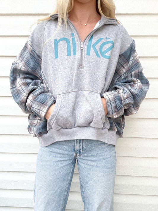 Nike 1/4 zip x flannel