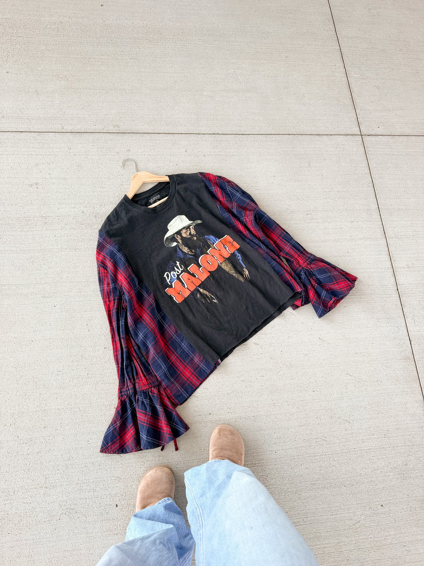 Post Malone flannel tee