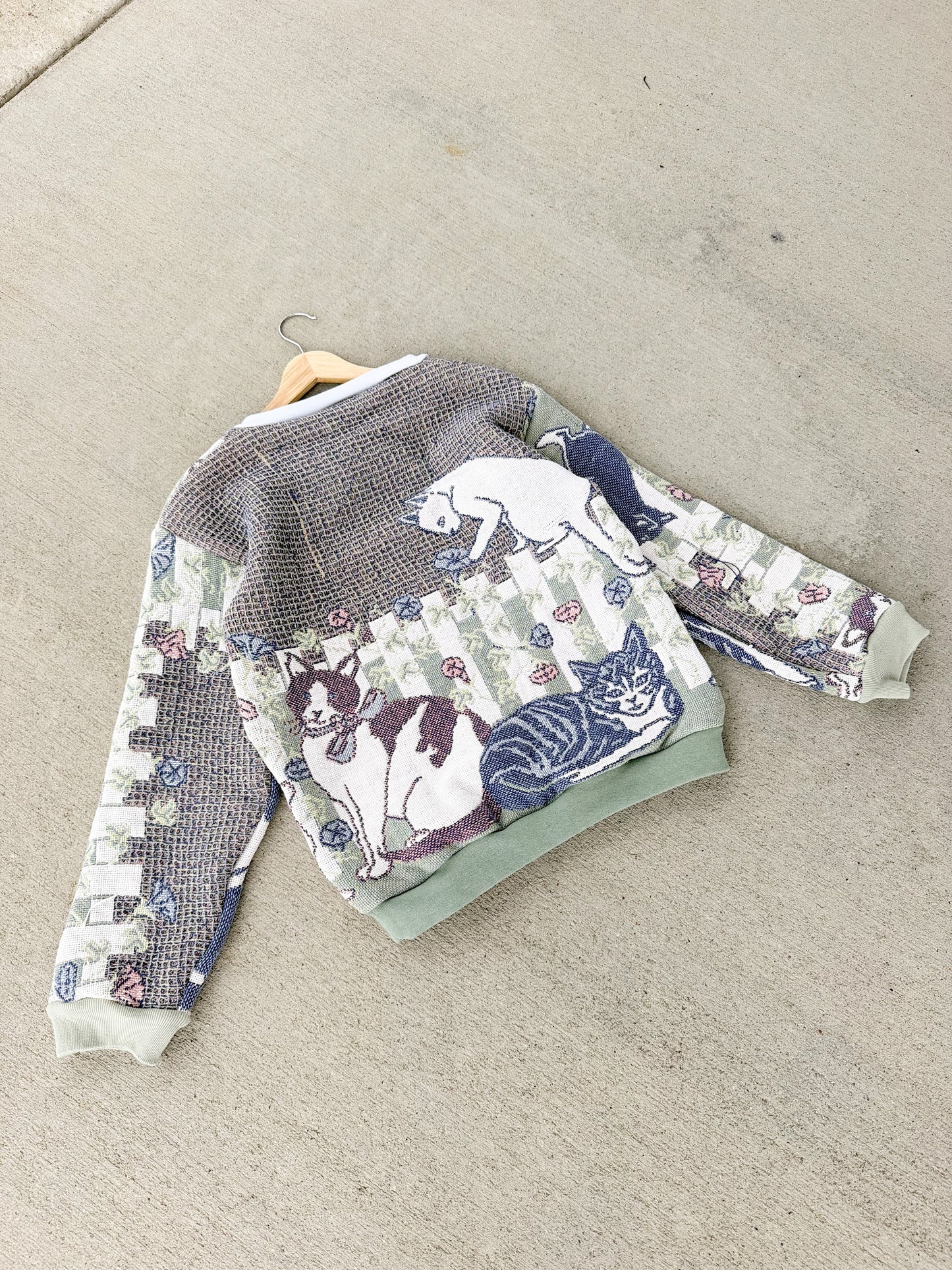 Cat gardens tapestry sweater