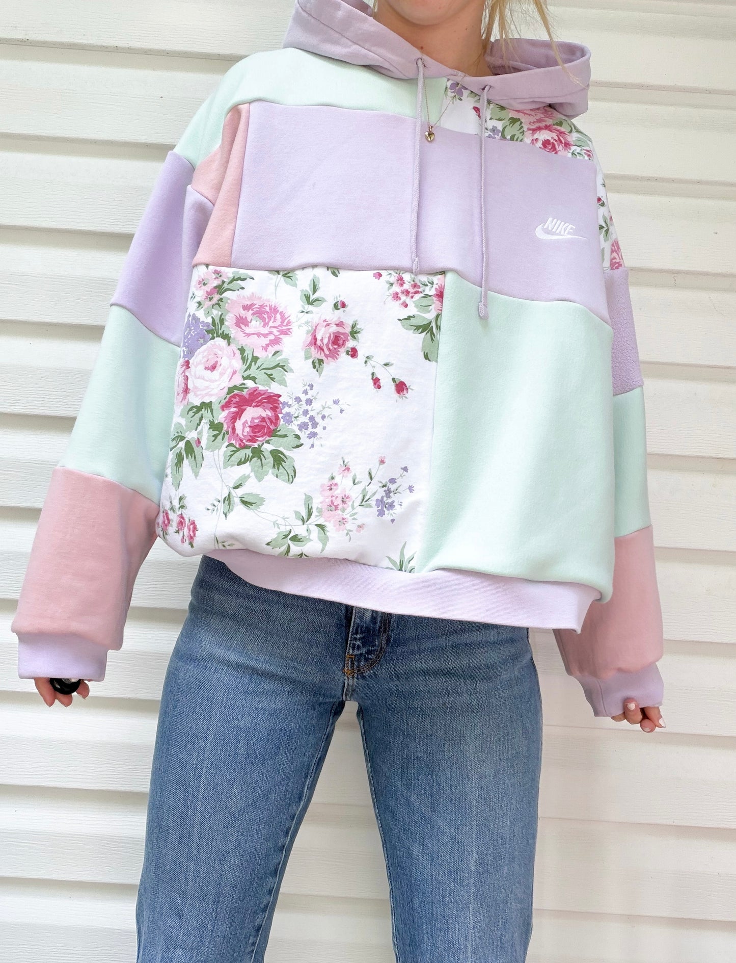 Patchwork Pastel Nike hoodie
