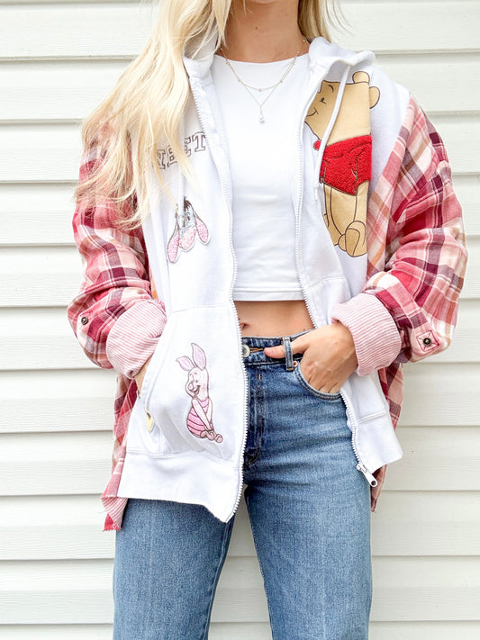 Pooh & friends zip up x flannel