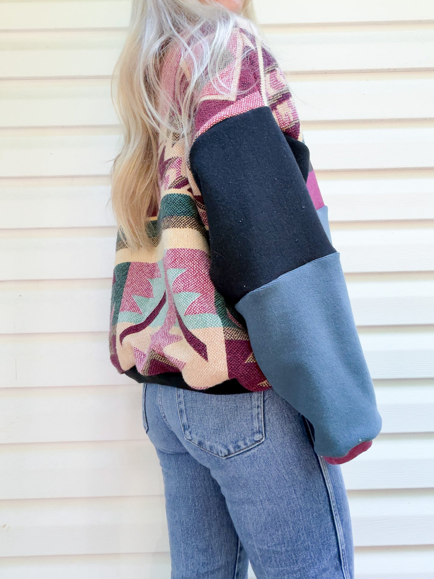 Carhartt patchwork crewneck x Aztec tapestry