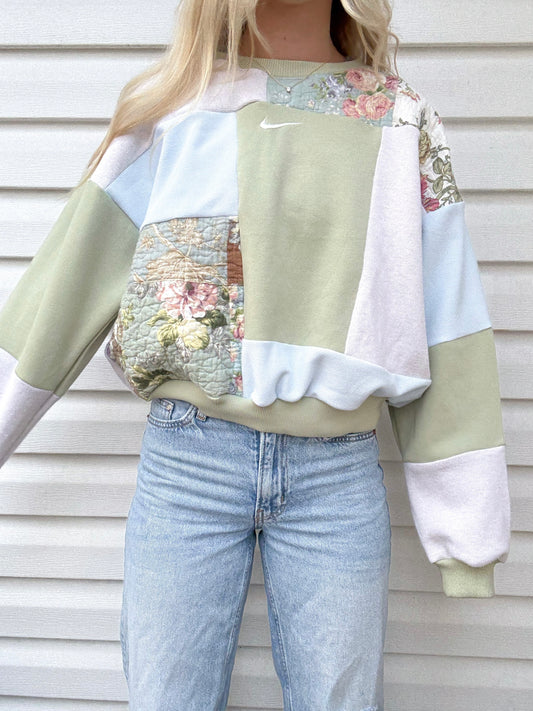 Patchwork pastels Nike crewneck
