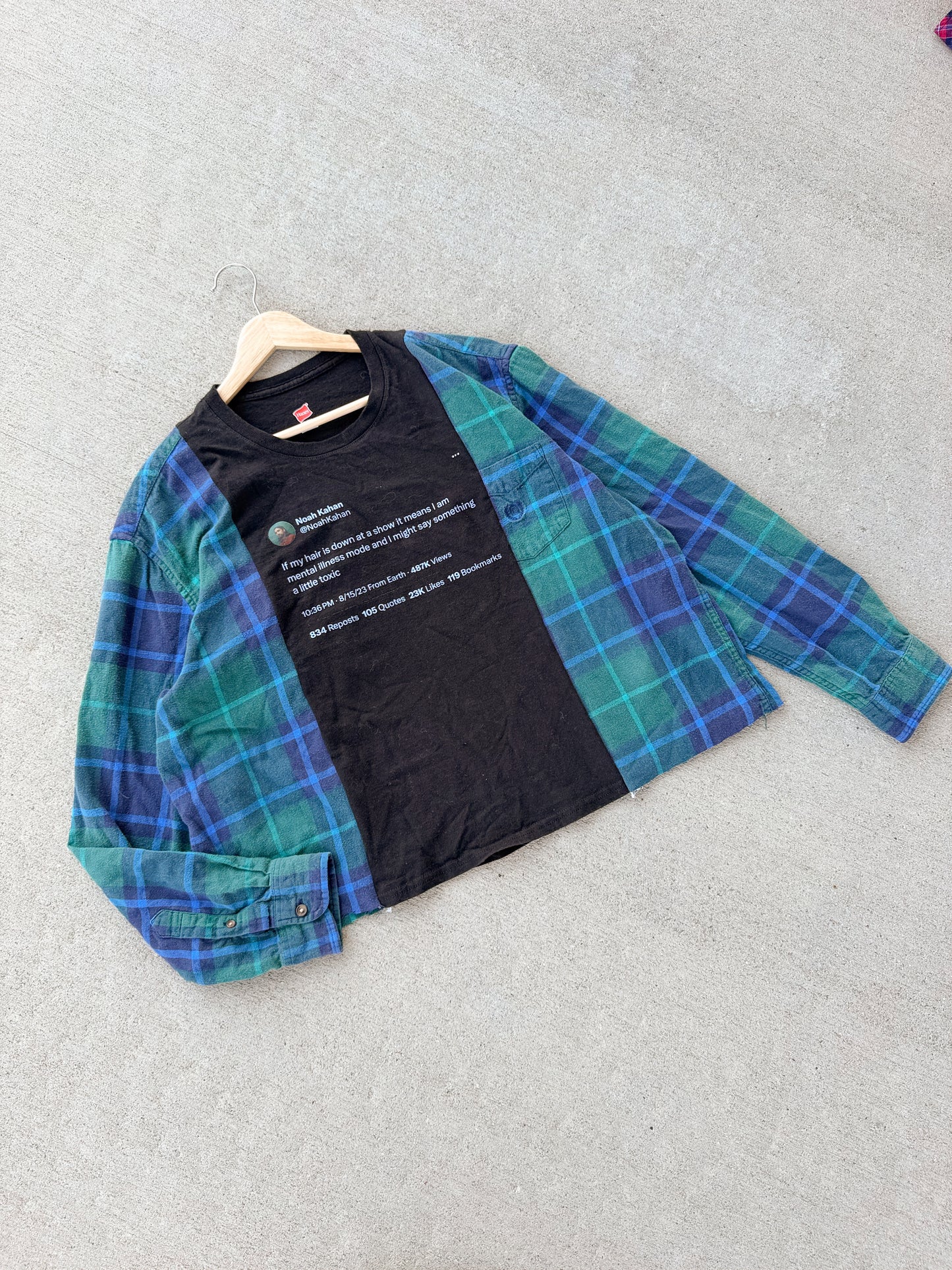 Noah Kahan graphic tee x flannel