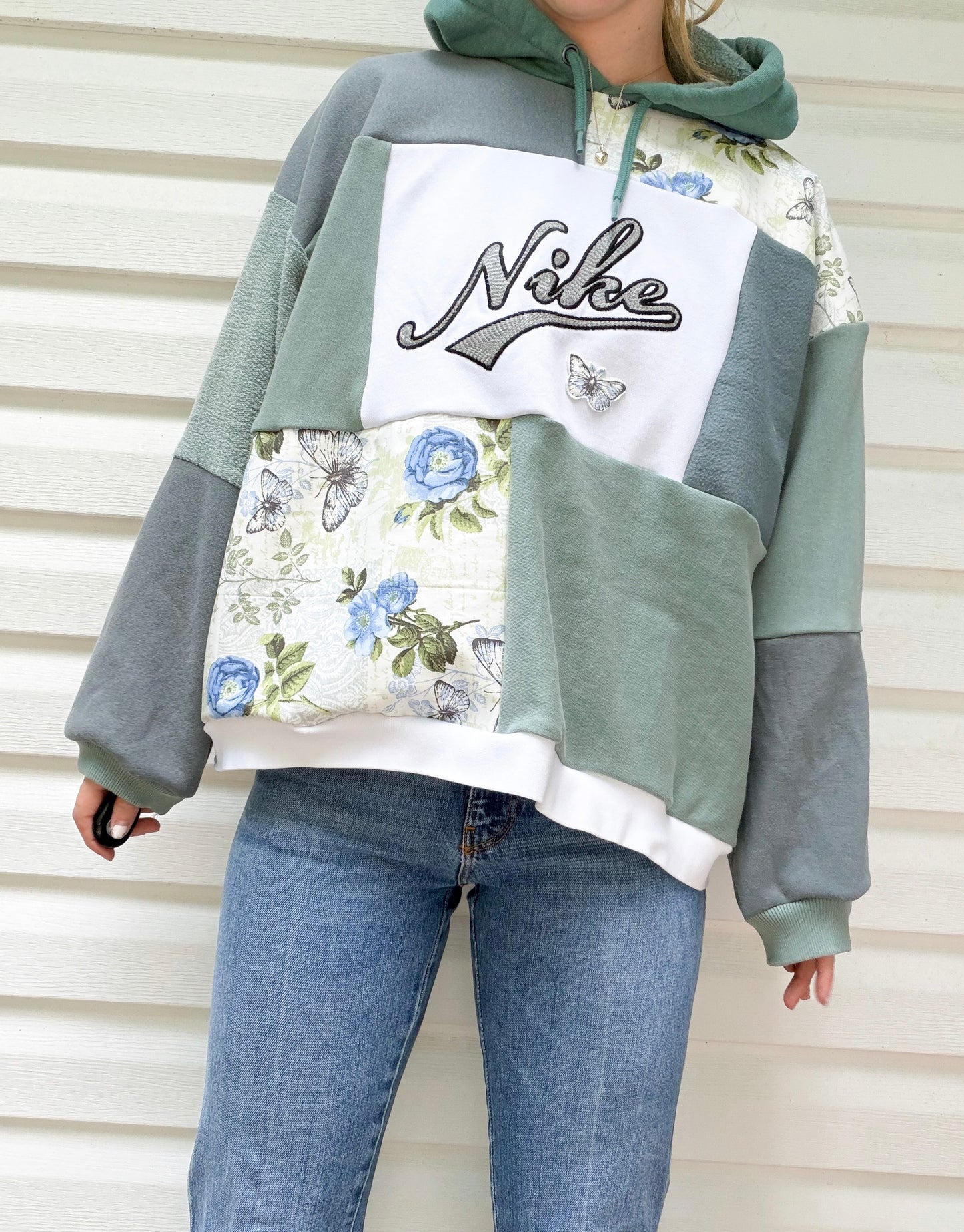 Nike patchwork hoodie x butterflies🦋
